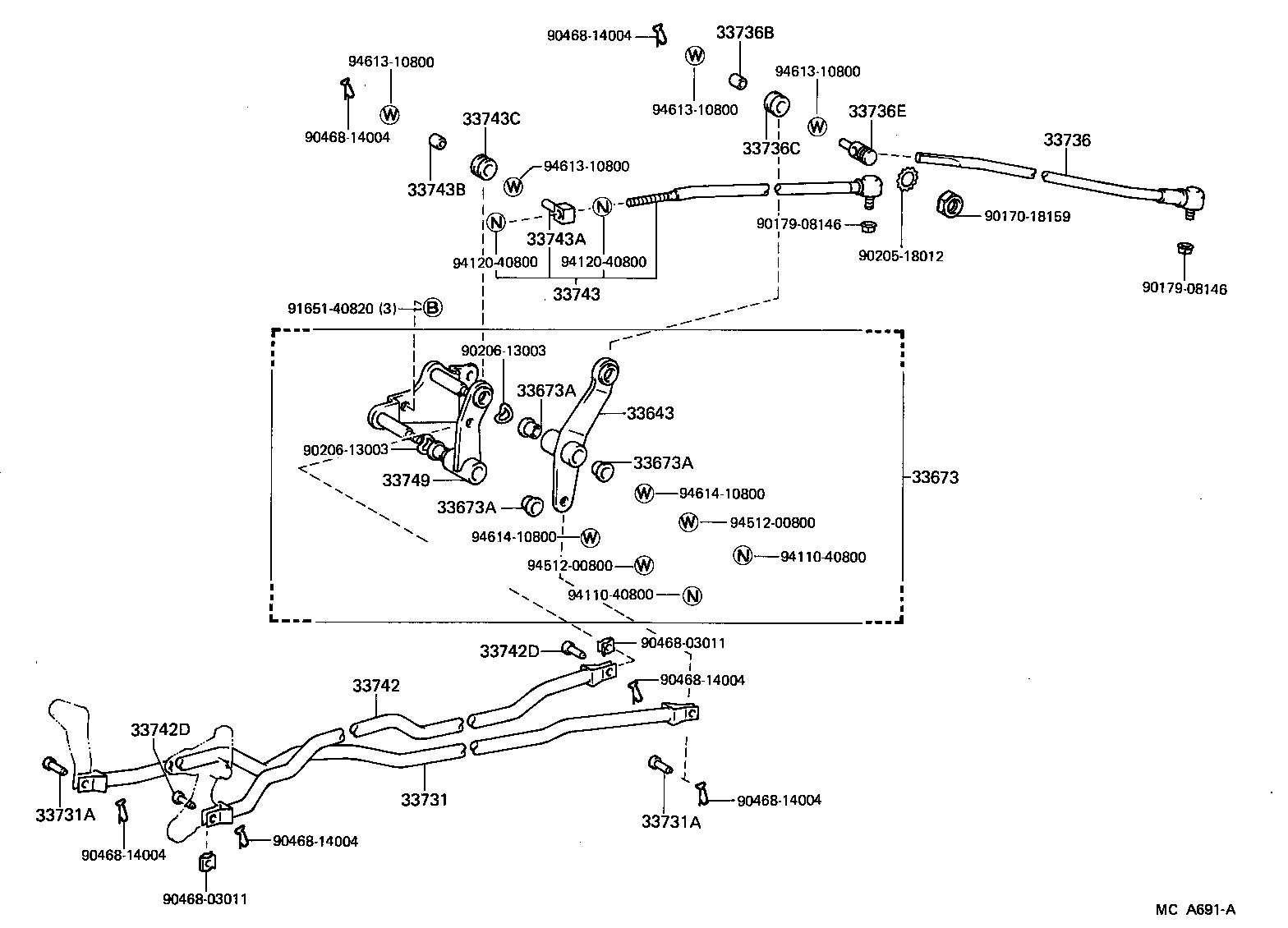 33501-26130 SHAFT SUB-ASSY, CONTROL (FOR COLUMN SHIFT) product image