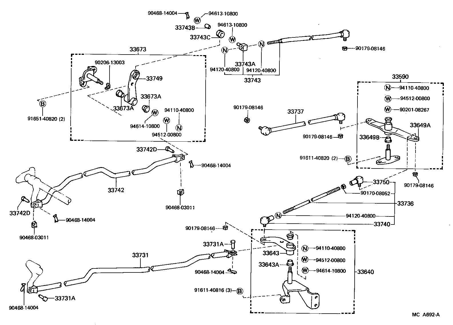 33501-26130 SHAFT SUB-ASSY, CONTROL (FOR COLUMN SHIFT) product image