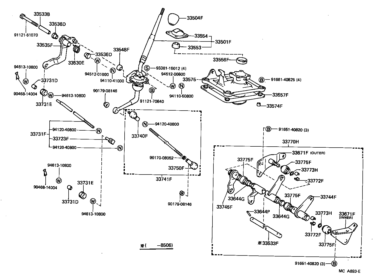 33501-26181 LEVER ASSY, SHIFT (FOR FLOOR SHIFT) product image