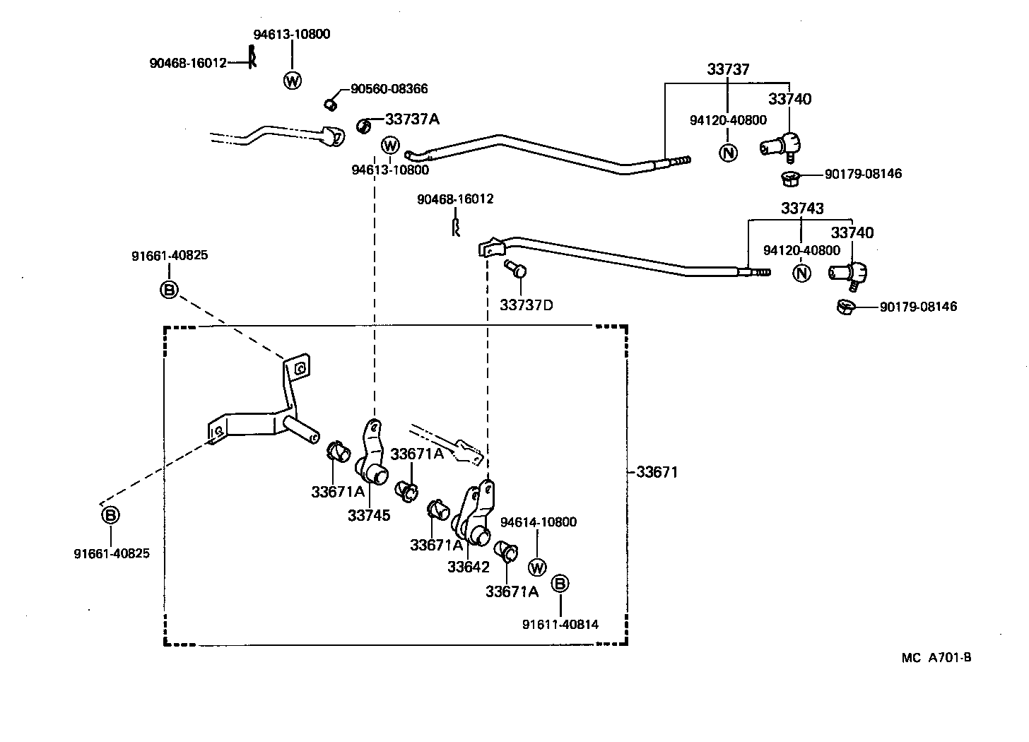 33501-26110 SHAFT SUB-ASSY, CONTROL (FOR COLUMN SHIFT) product image