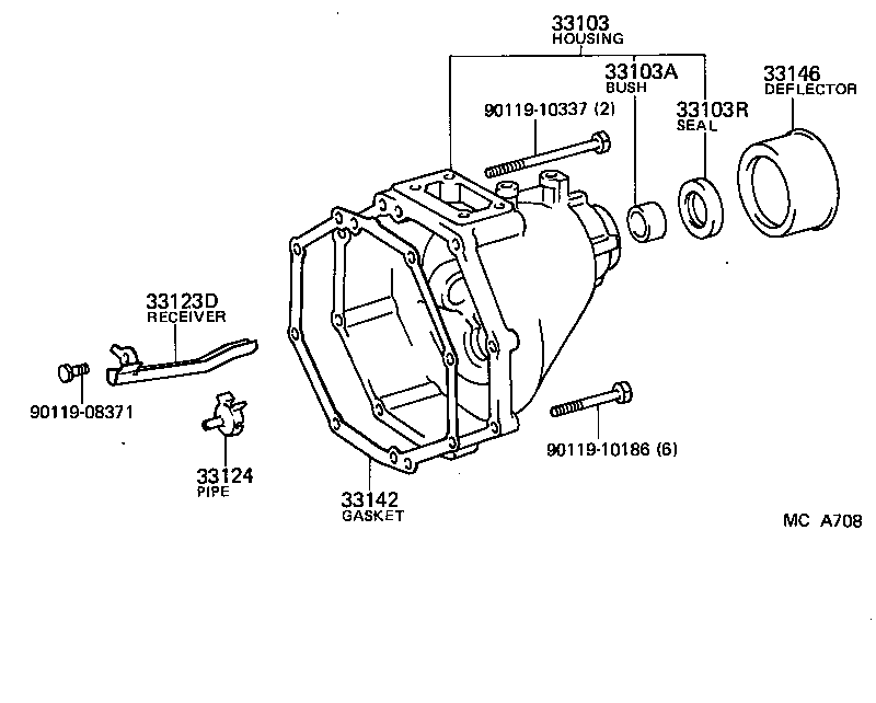 33103-26040 HOUSING SUB-ASSY, EXTENSION(MTM) product image