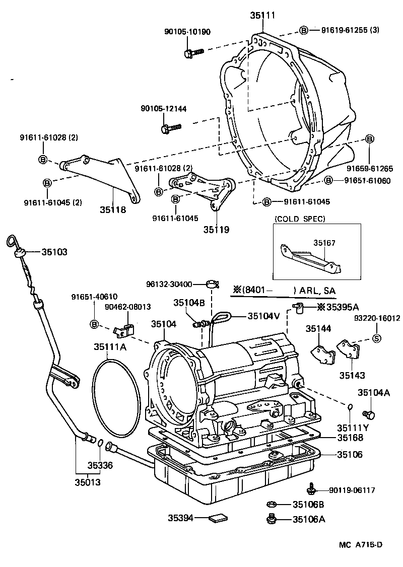 35103-26020 GAGE SUB-ASSY, TRANSMISSION OIL LEVEL product image