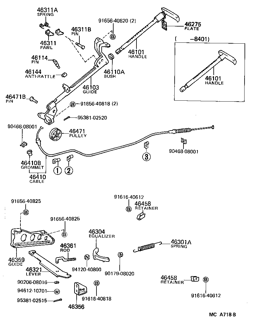46321-26050 LEVER, PARKING BRAKE INTERMEDIATE product image