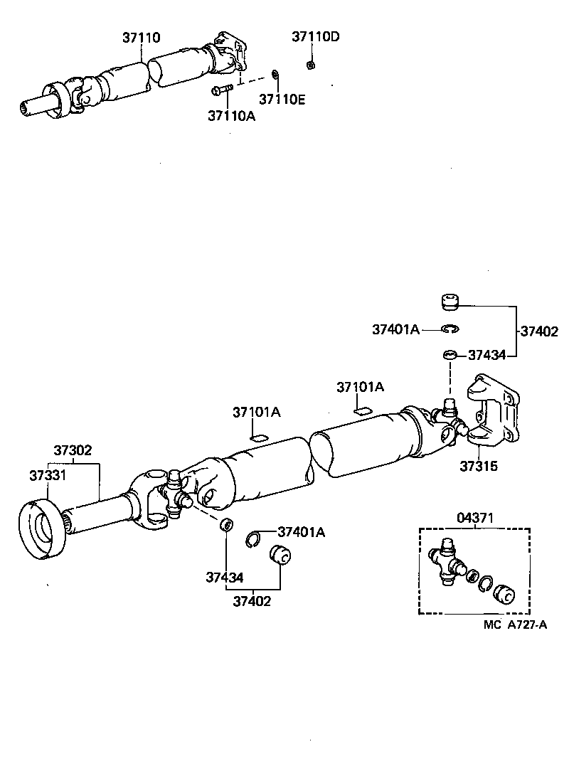 37110-26280 SHAFT ASSY, PROPELLER product image