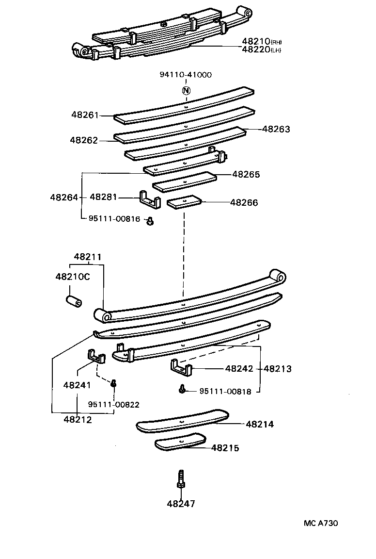 48542-36040 PIN, SHOCK ABSORBER UPPER PIVOT, REAR product image