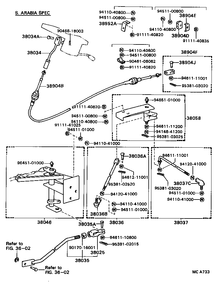 38901-93006 CABLE ASSY, PUSH PULL product image