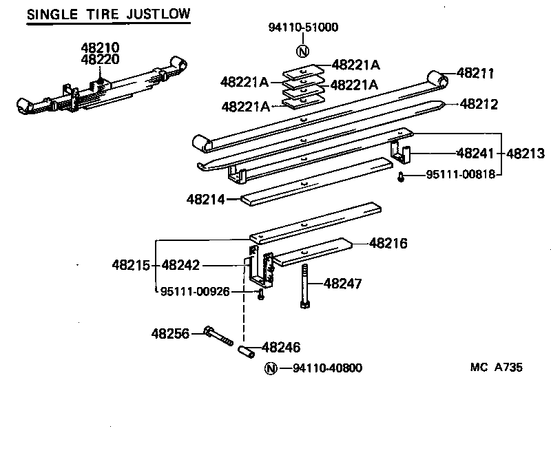 48214-26360 LEAF, REAR SPRING, NO.4 product image
