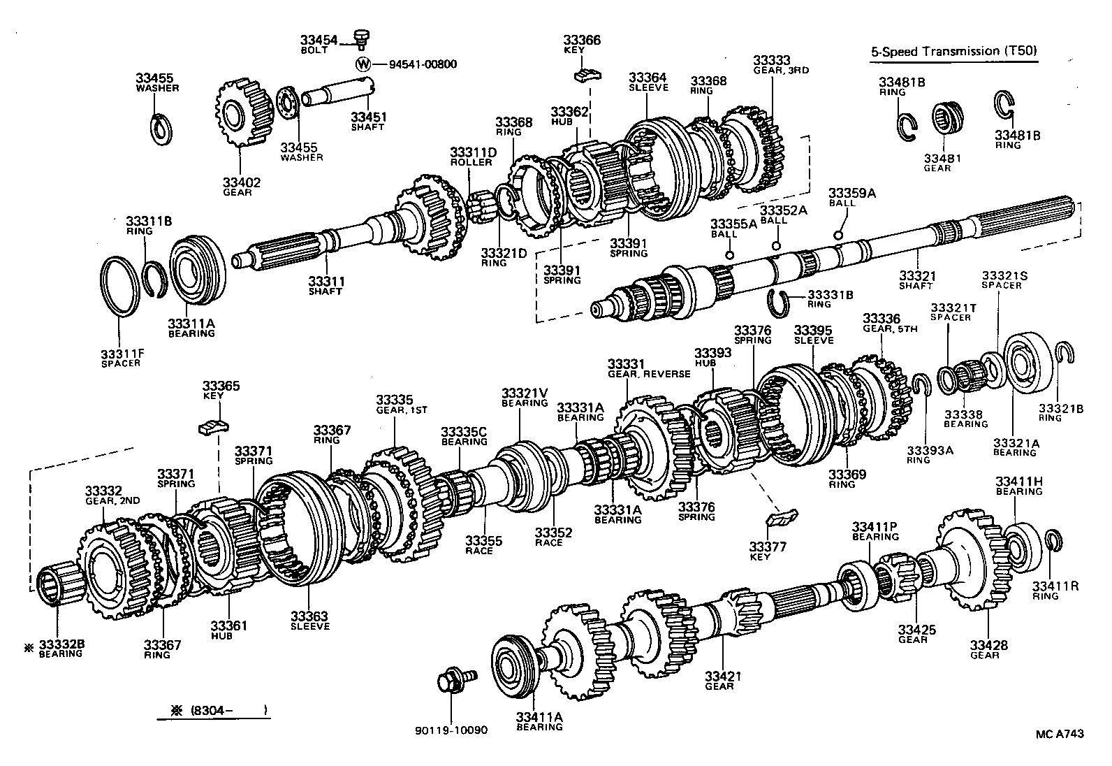 33362-30040 HUB, TRANSMISSION CLUTCH, NO.2 product image