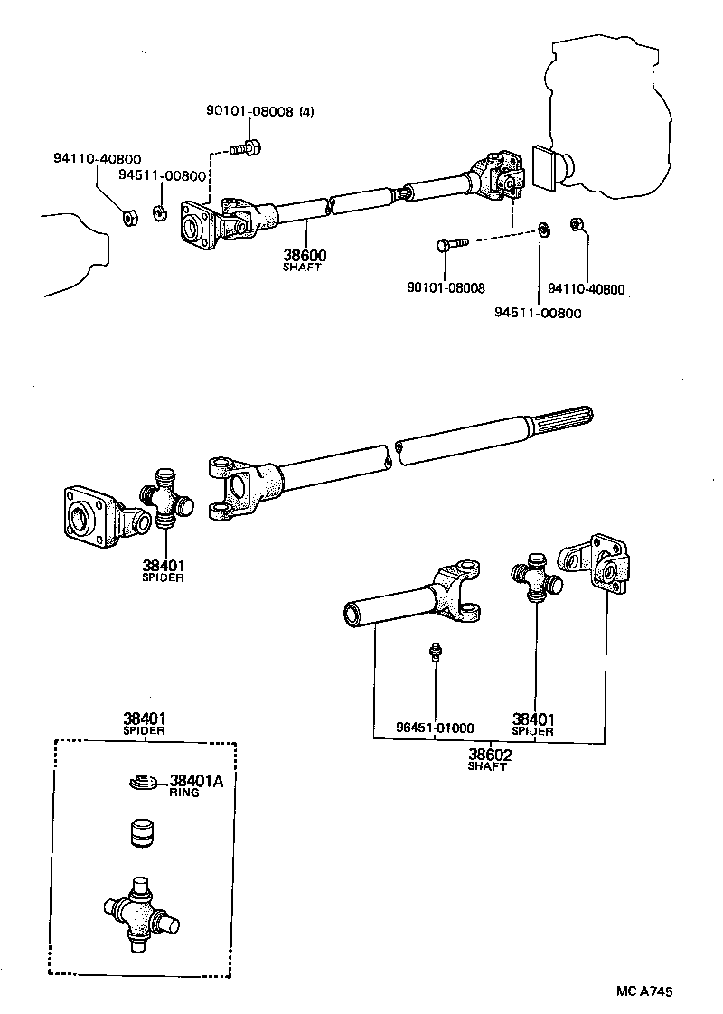 38600-96304 SHAFT ASSY, OIL PUMP DRIVE product image