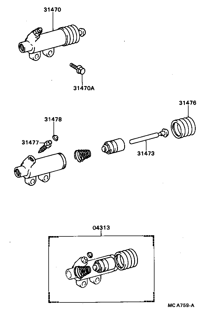 31473-36080 ROD, CLUTCH RELEASE CYLINDER PUSH, NO.1 product image
