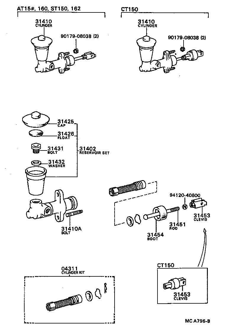 31410-20212 CYLINDER ASSY, CLUTCH MASTER product image
