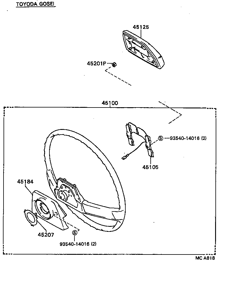 45105-20040 PLATE SUB-ASSY, HORN BUTTON CONTACT, NO.1 product image