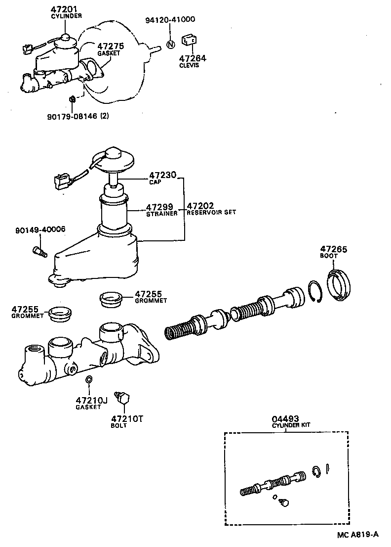 47202-20230 RESERVOIR SUB-ASSY, BRAKE MASTER CYLINDER product image