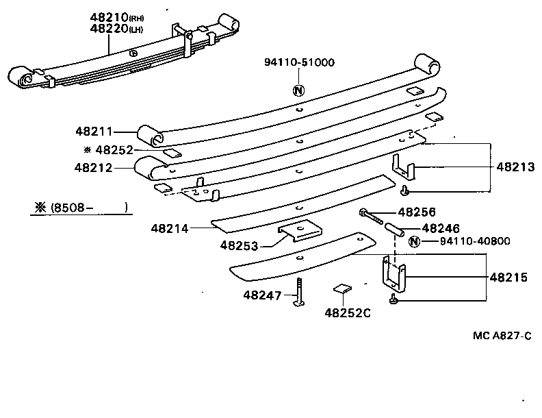 48214-35580 LEAF, REAR SPRING, NO.4 product image