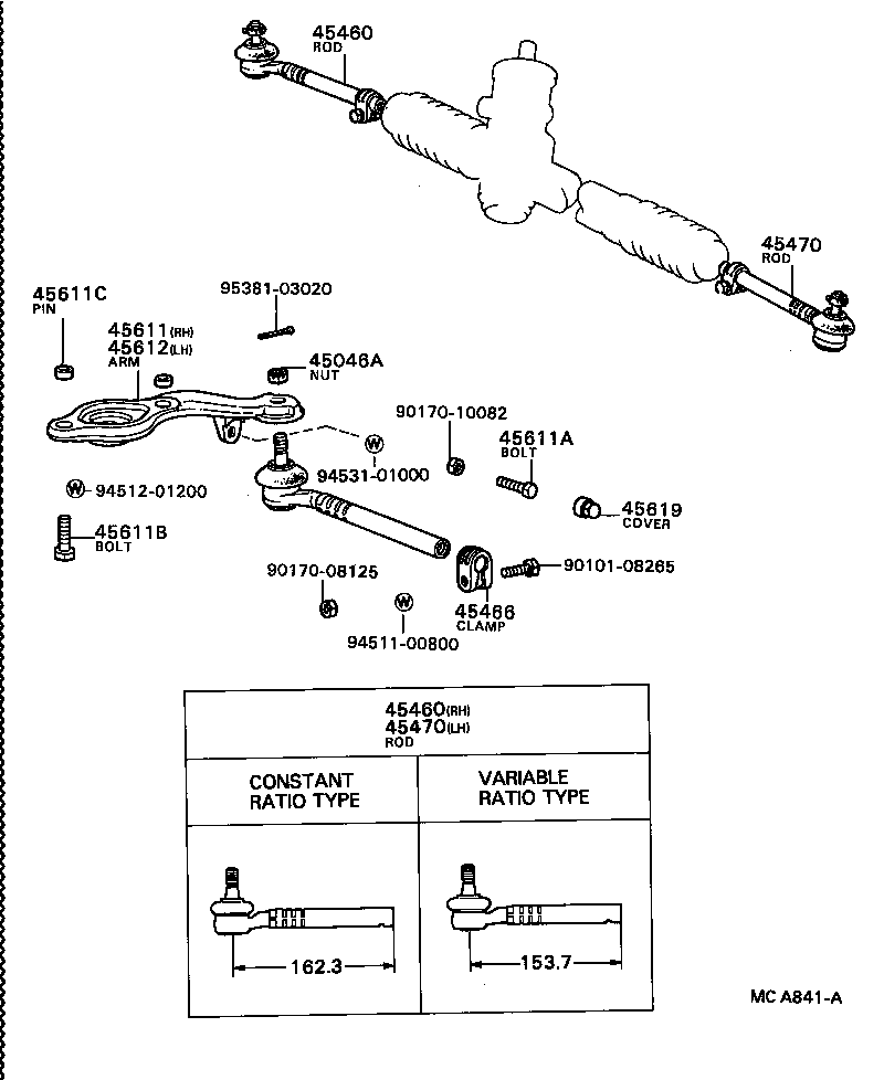 45501-20010 HOUSING SUB-ASSY, STEERING RACK product image