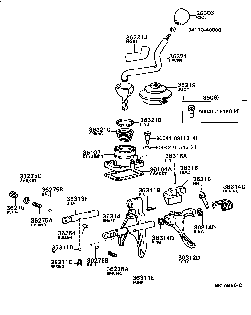 36318-87601 BOOT, TRANSFER FRONT DRIVE SHIFT product image