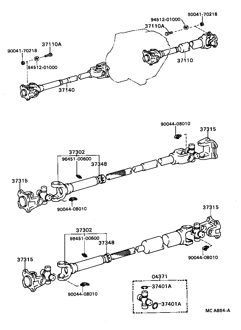 37302-87607 YOKE SUB-ASSY, UNIVERSAL JOINT SLEEVE product image