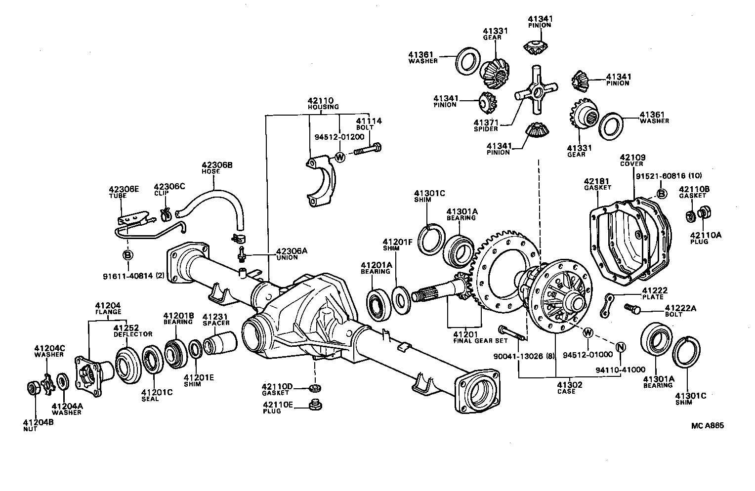 90041-01484 BOLT (FOR REAR DIFFERENTIAL RING GEAR SET) product image