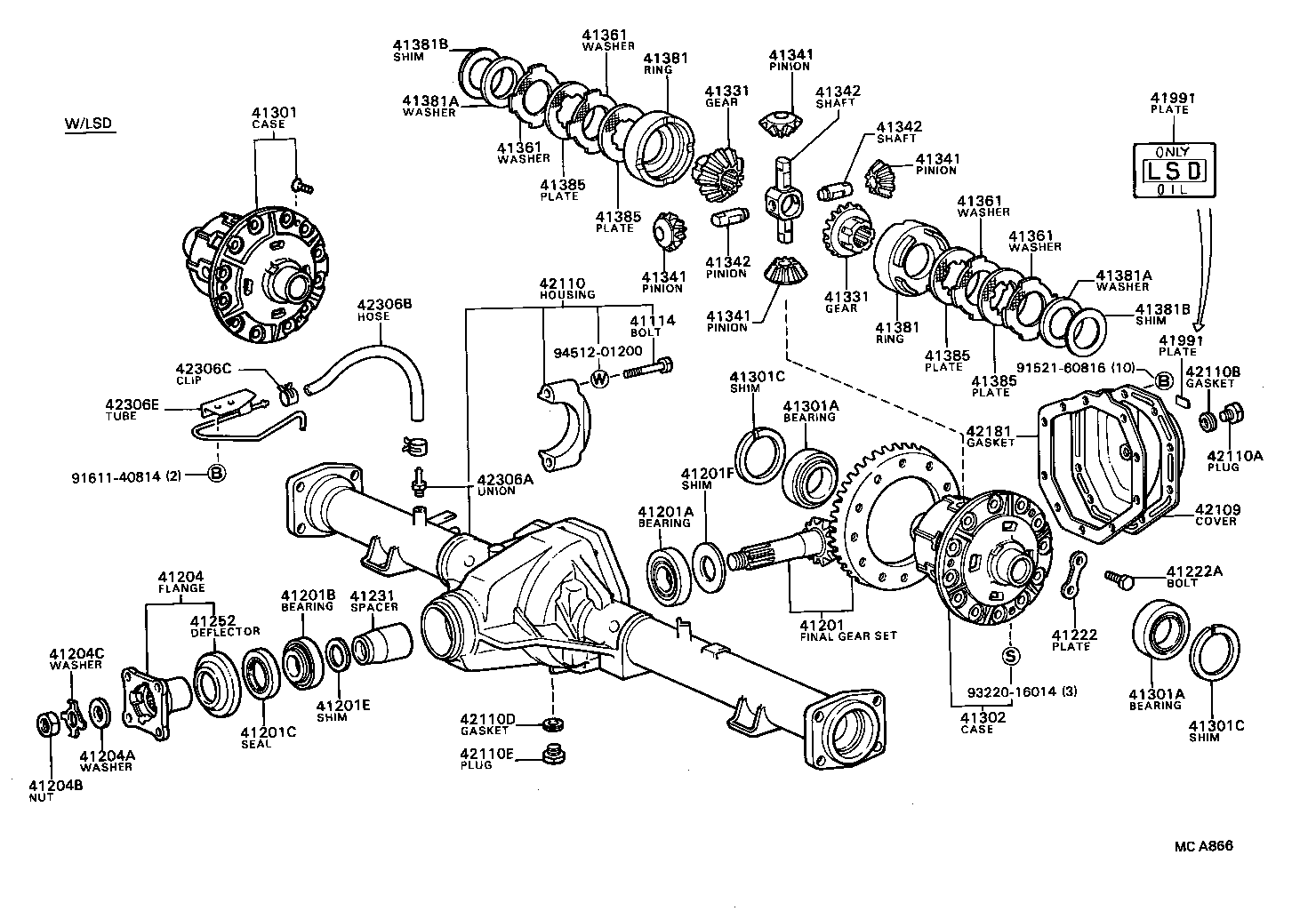 90041-01484 BOLT (FOR REAR DIFFERENTIAL RING GEAR SET) product image