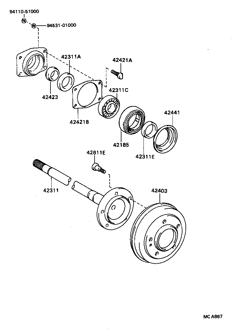 90043-63100 BEARING (FOR REAR AXLE SHAFT) product image