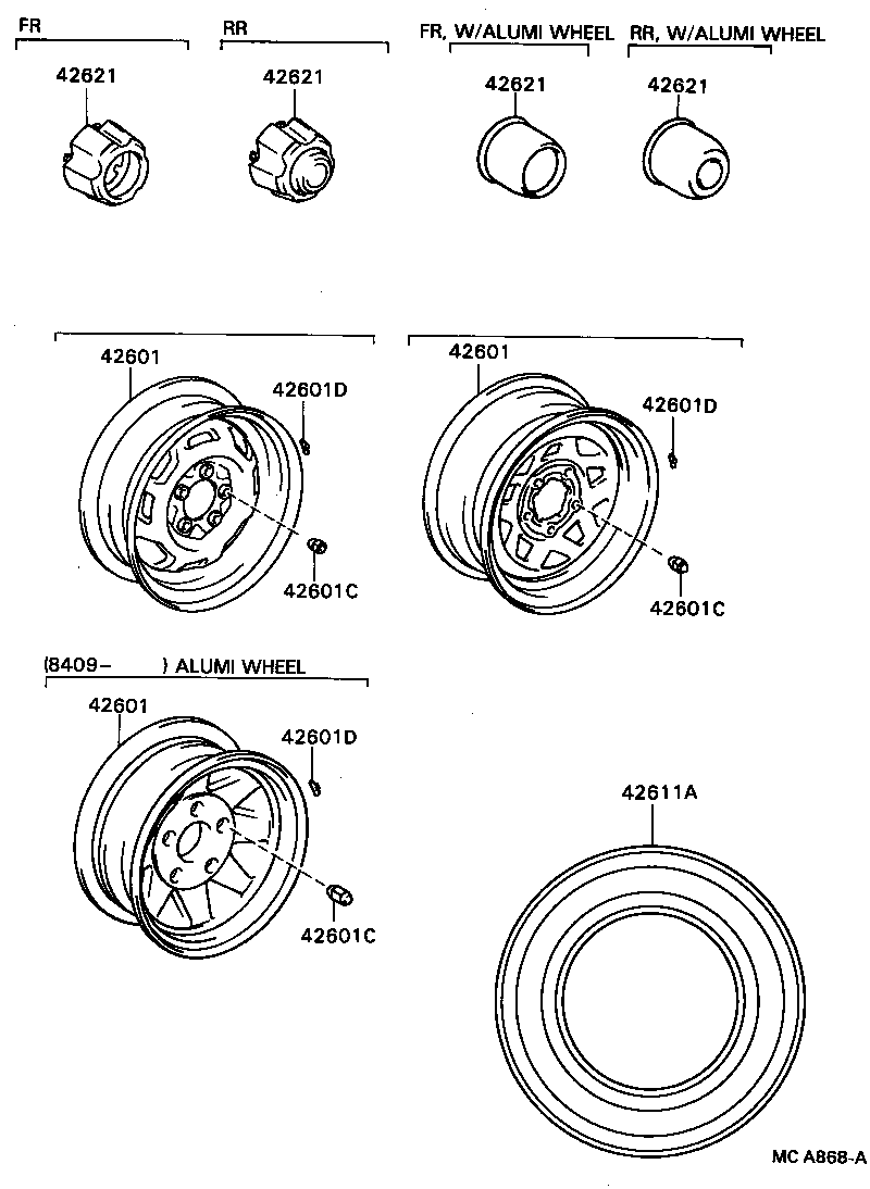 42610-87616 WHEEL, DISC product image