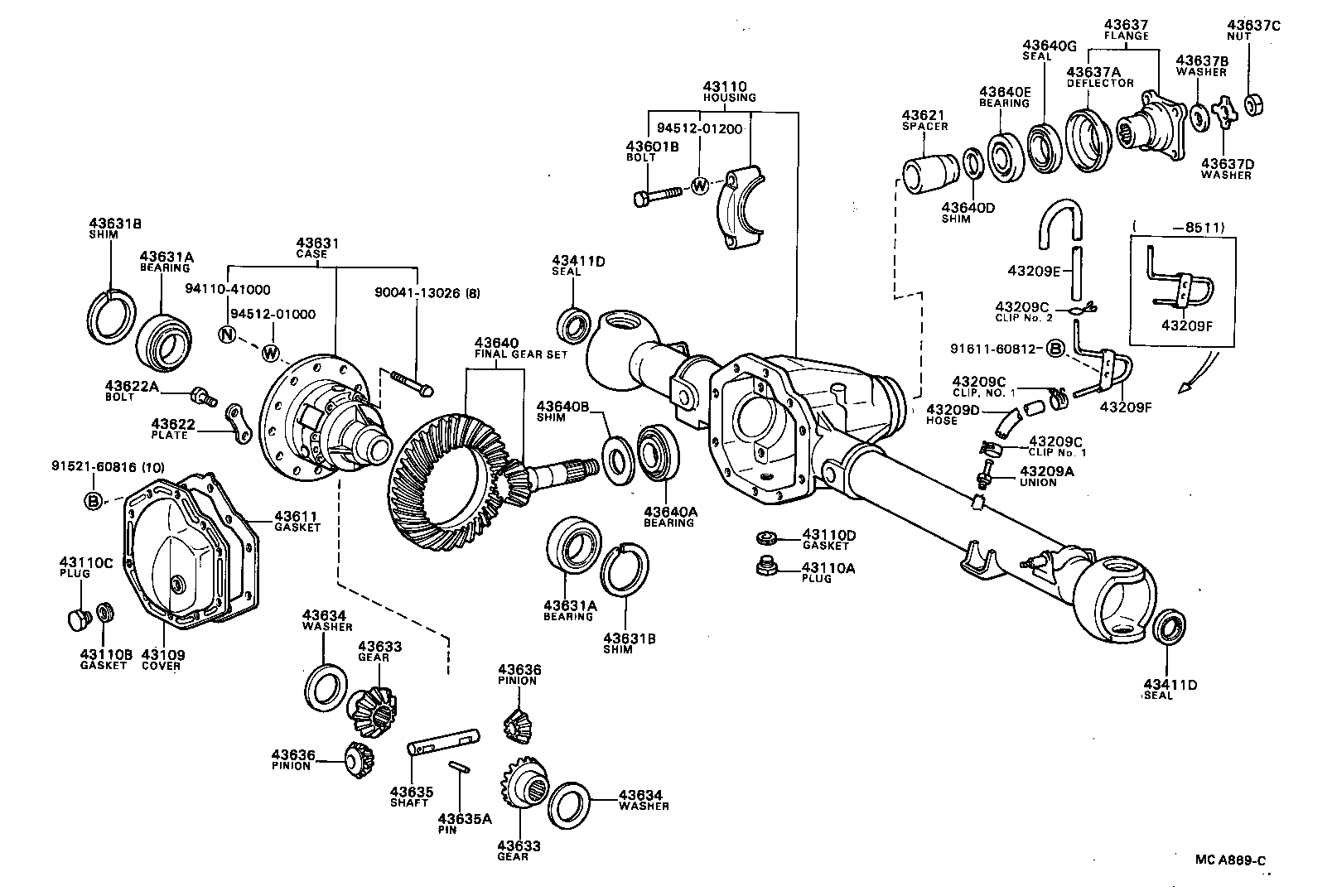 41342-87611 SHAFT, FRONT AXLE DIFFERENTIAL PINION product image