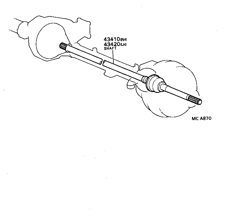 43410-87604 SHAFT ASSY, FRONT DRIVE, RH product image