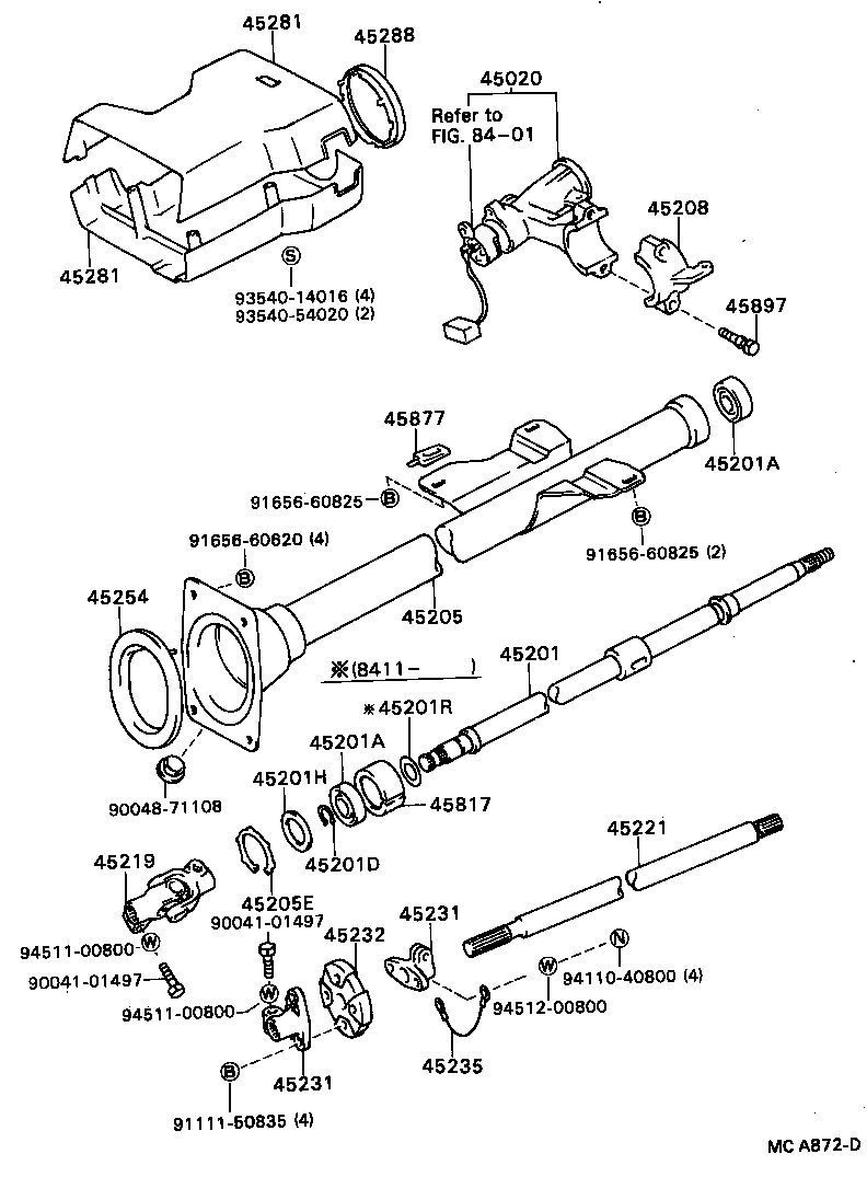 45281-87602 HOUSING SUB-ASSY, STEERING COLUMN, UPPER product image