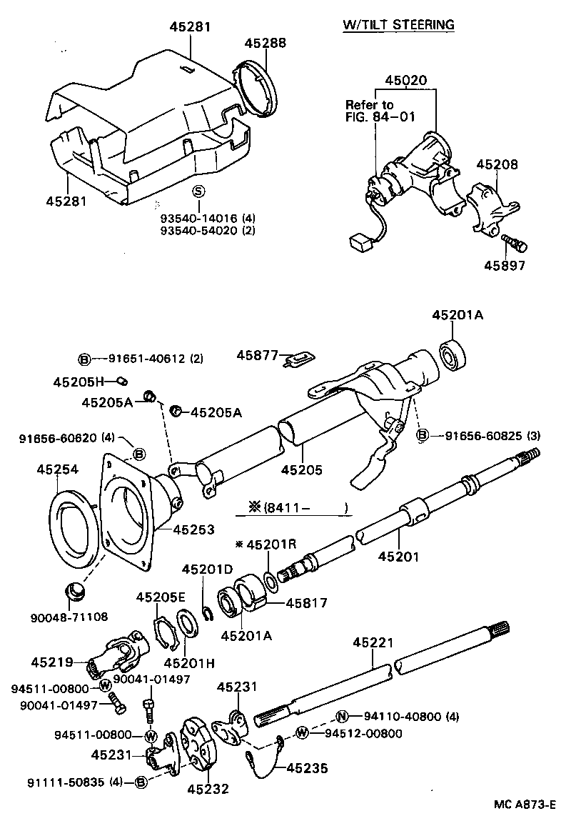 45281-87602 HOUSING SUB-ASSY, STEERING COLUMN, UPPER product image