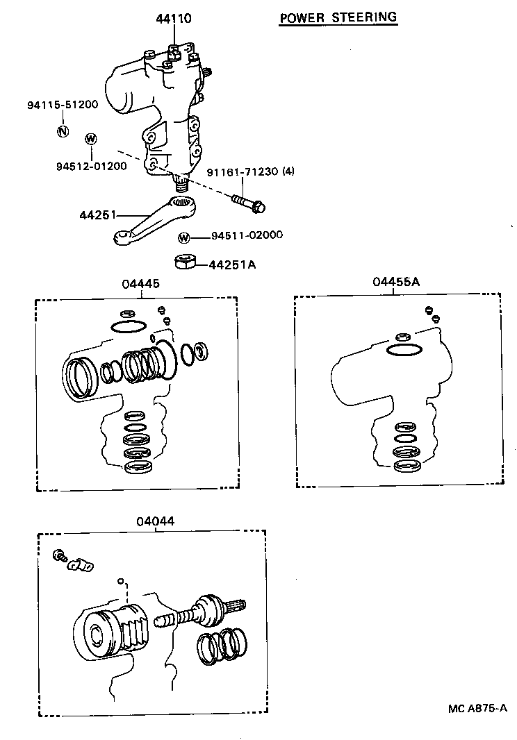 04044-87601 WARM KIT, POWER STEERING product image