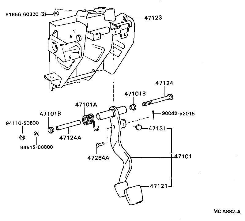 47101-87608 PEDAL SUB-ASSY, BRAKE product image