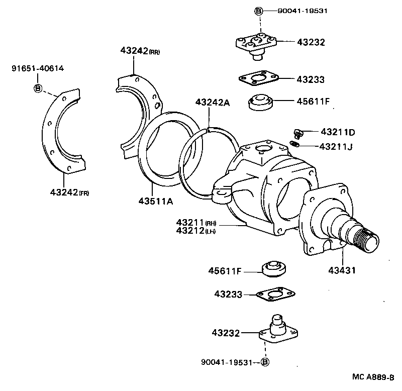 43212-87603 KNUCKLE, STEERING, LH product image