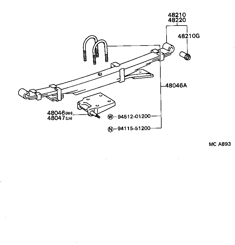 04483-87602 SHACKLE KIT, REAR SPRING product image