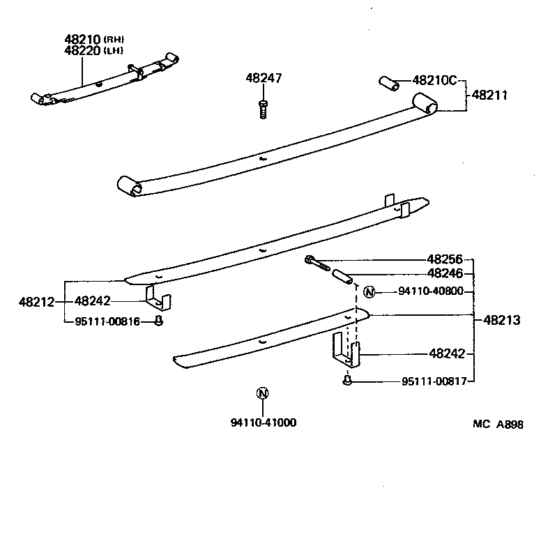 48202-35211 LEAF, REAR SPRING, NO.2 product image