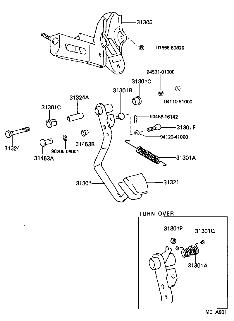31310-17010 PEDAL SUB-ASSY, CLUTCH product image