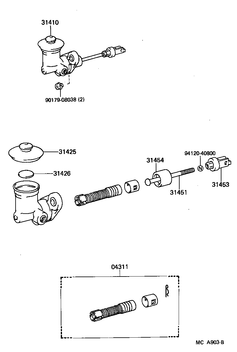 31410-17062 CYLINDER ASSY, CLUTCH MASTER product image