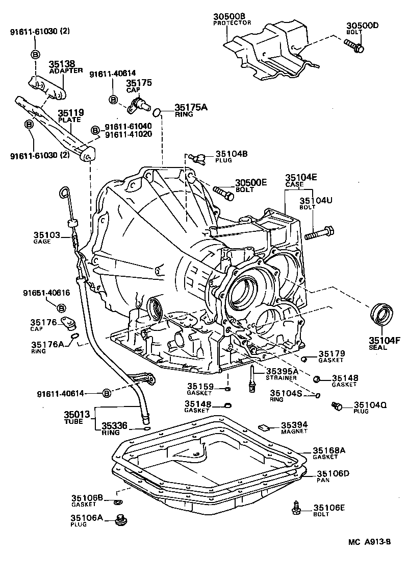 35013-17030 TUBE SUB-ASSY, TRANSMISSION OIL FILLER product image