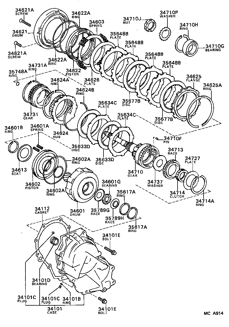 34602-32010 PISTON SUB-ASSY, OVERDRIVE DIRECT CLUTCH product image