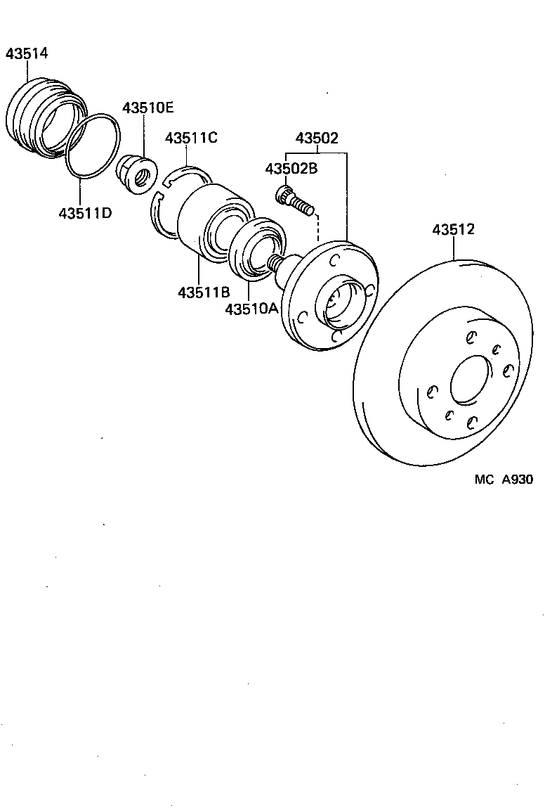 43512-17010 DISC, FRONT product image