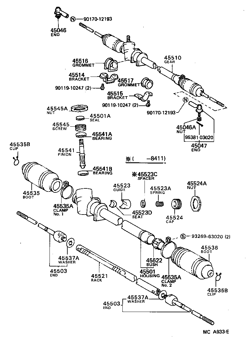 45523-17010 GUIDE, RACK(FOR STEERING GEAR) product image