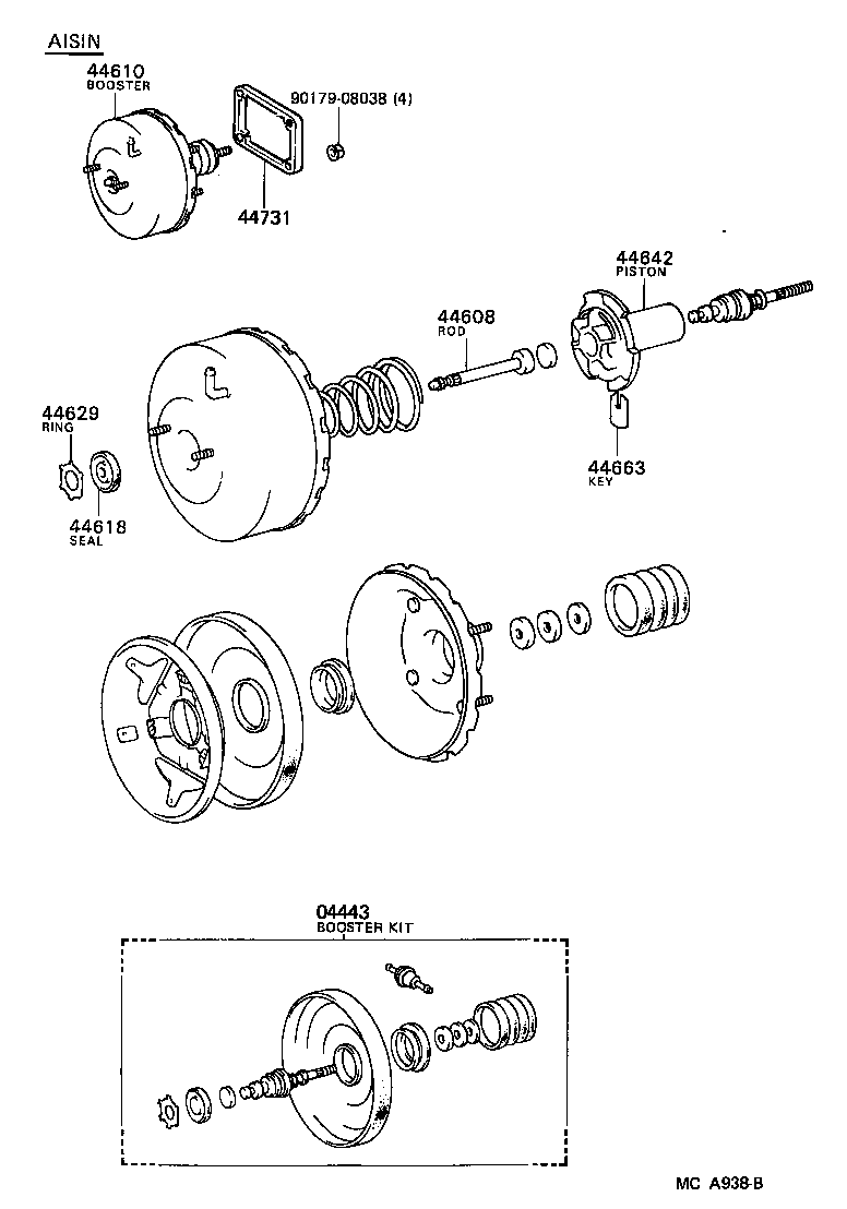 44610-17080 BOOSTER ASSY, BRAKE product image