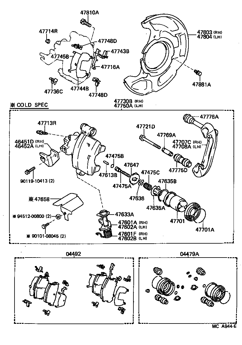 46452-17030 BRACKET, PARKING BRAKE CABLE SUPPORT, LH product image