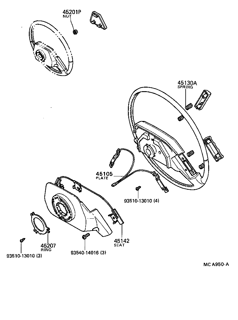 45146-20100 SPRING, HORN BUTTON CONTACT product image