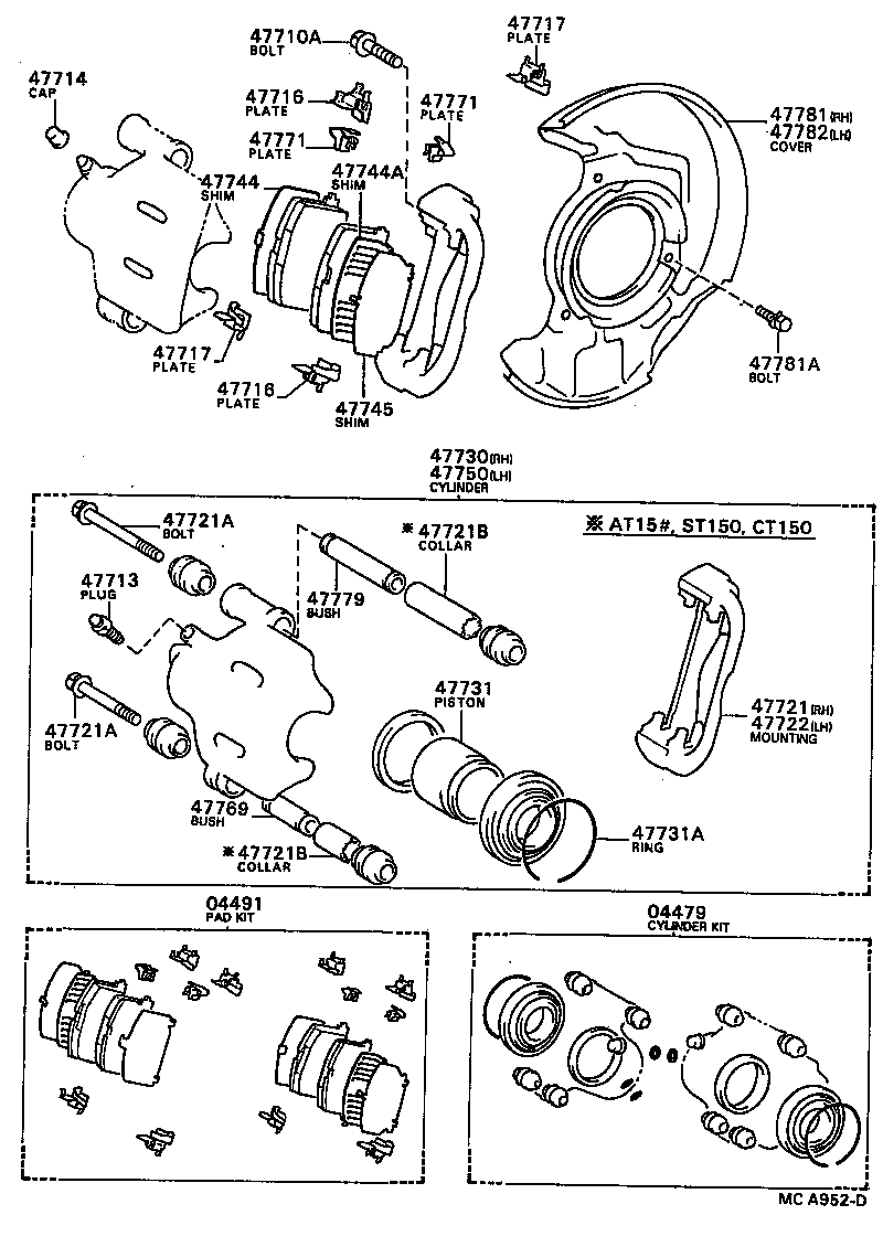 04479-20080 CYLINDER KIT, DISC BRAKE, FRONT product image