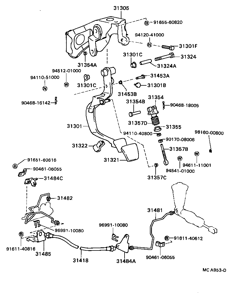 31301-32010 PEDAL SUB-ASSY, CLUTCH product image