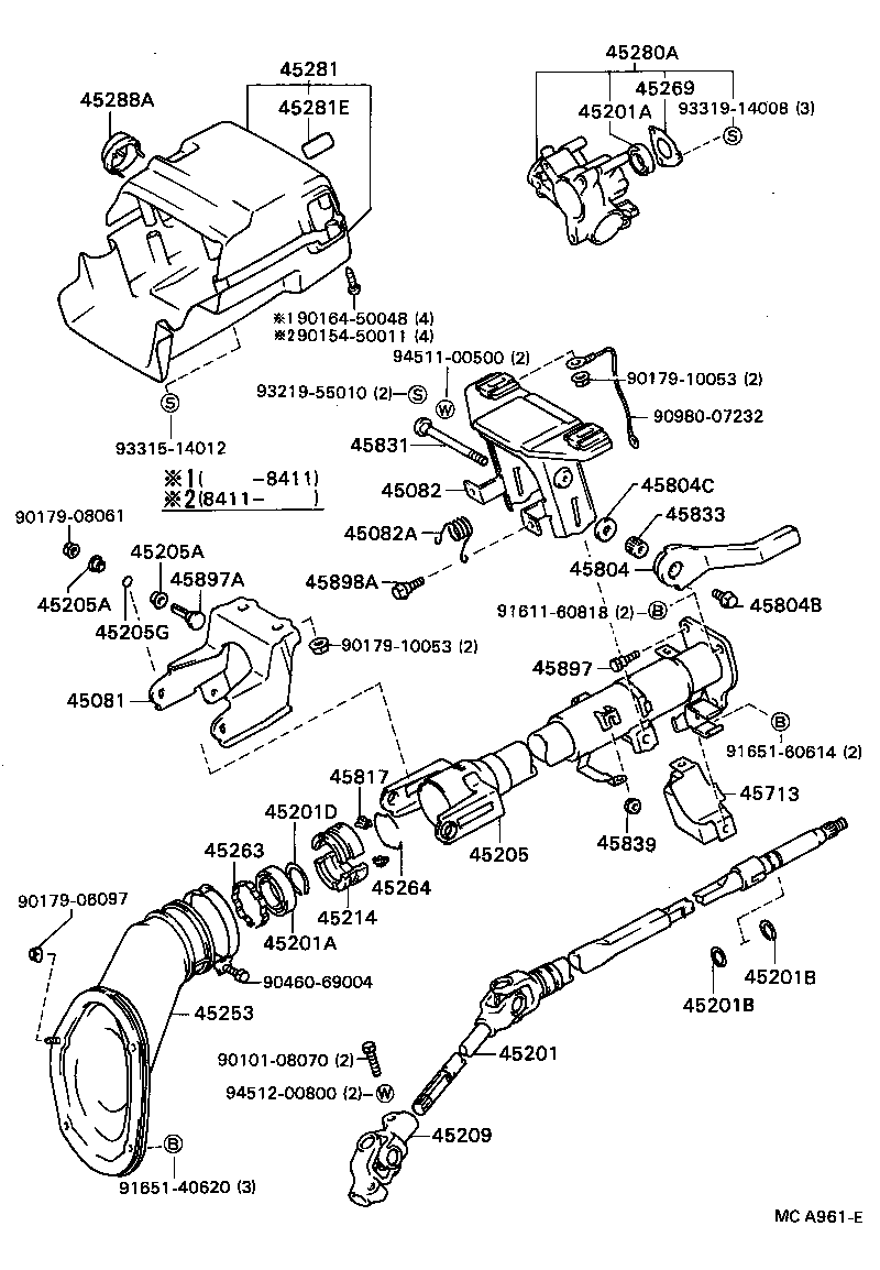 45210-32080 SHAFT SUB-ASSY, STEERING MAIN product image