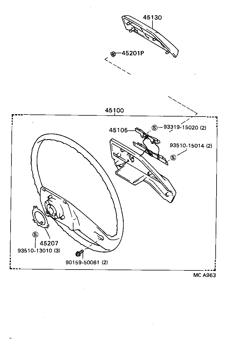 45100-32010-01 WHEEL ASSY, STEERING product image