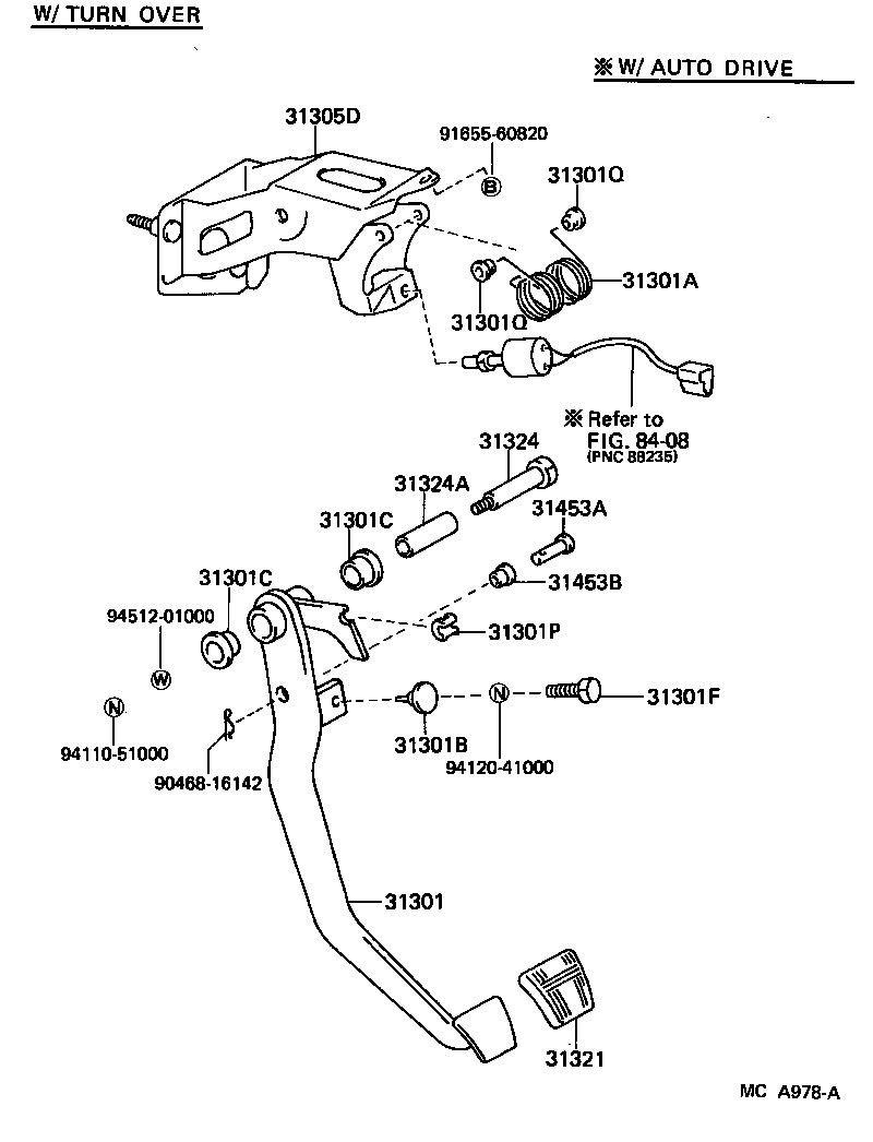 31310-22020 PEDAL SUB-ASSY, CLUTCH product image