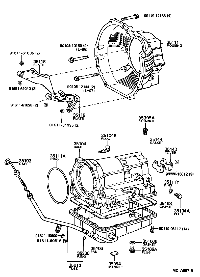 35013-22190 TUBE SUB-ASSY, TRANSMISSION OIL FILLER product image