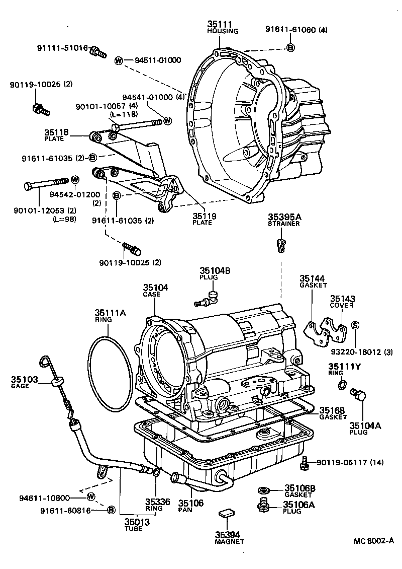 35013-22190 TUBE SUB-ASSY, TRANSMISSION OIL FILLER product image
